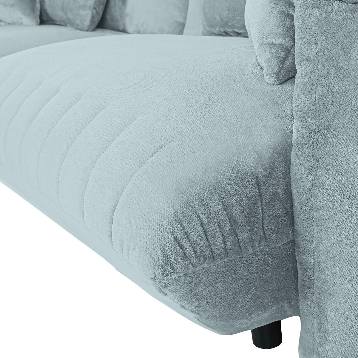 HÖRNSOFFA i plysch mintgrön  - mintgrön/svart, Klassisk, textil/plast (170/270cm) - MID.YOU