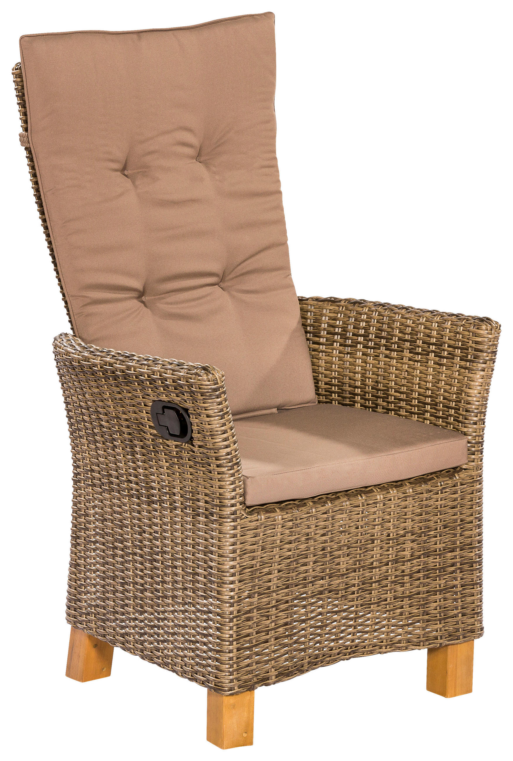 GARTENSESSEL Holz, Metall, Kunststoff, Textil Naturfarben, Akaziefarben, Cappuccino  - Naturfarben/Akaziefarben, KONVENTIONELL, Holz/Kunststoff (59/110/65,5cm) - Gardenson