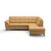 ECKSOFA ZORA E Currygelb Kombination Echtleder/Stoff Vliesstoff  - Currygelb/Schwarz, MODERN, Leder/Textil (244/212cm) - Sit & More
