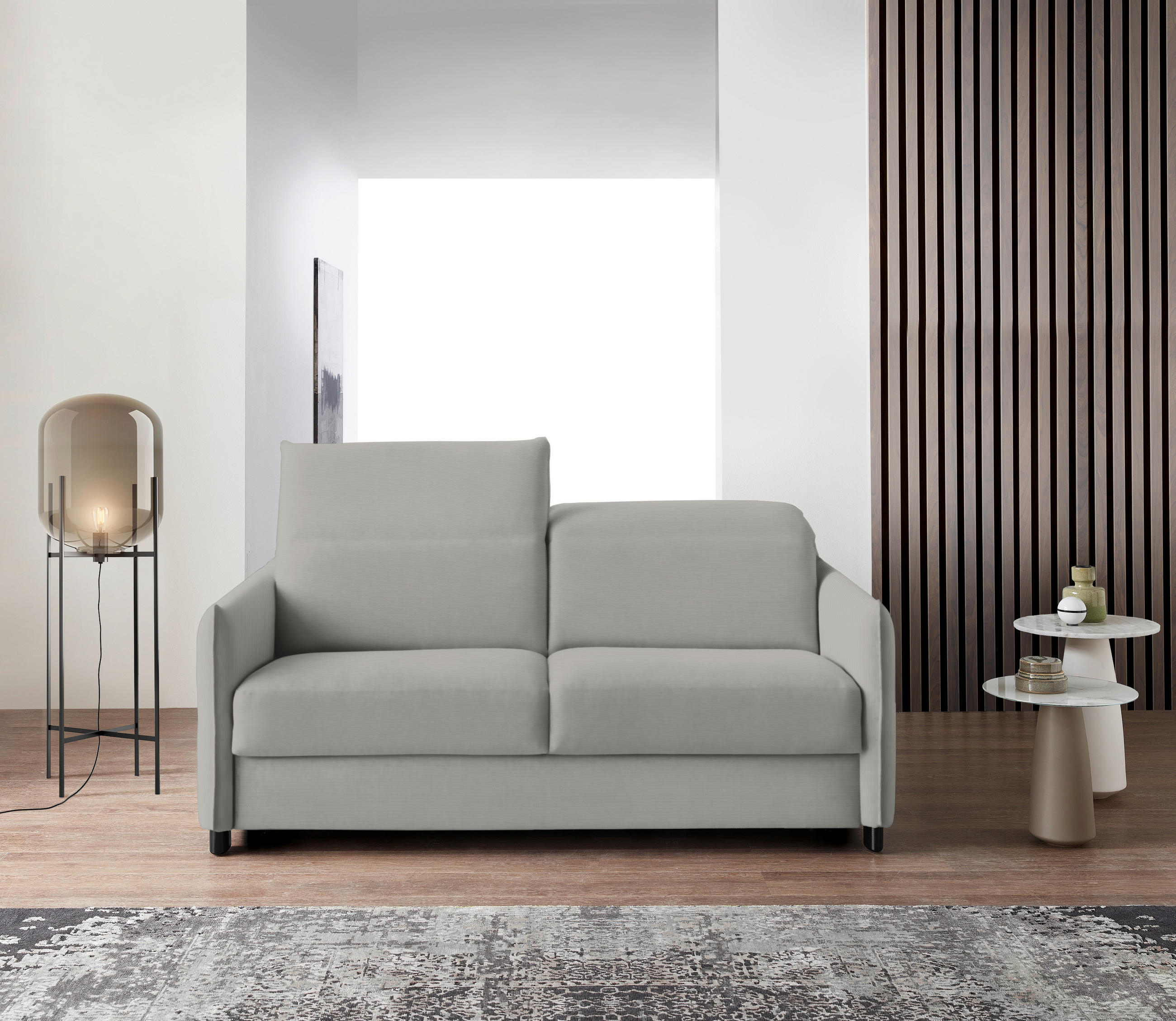 SCHLAFSOFA in Textil Grau  - Schwarz/Grau, Konventionell, Textil/Metall (188/84-105/100cm) - Bali