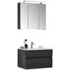 BADEZIMMER 3-teilig  in 72 cm  - Weiss/Schwarz, Design, Keramik/Holzwerkstoff (72cm) - Novel