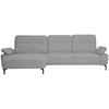 ECKSOFA in Chenille, Flachgewebe Hellgrau  - Hellgrau/Schwarz, Design, Textil/Metall (165/318cm) - Xora