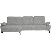 ECKSOFA in Chenille, Flachgewebe Hellgrau  - Hellgrau/Schwarz, Design, Textil/Metall (165/318cm) - Xora