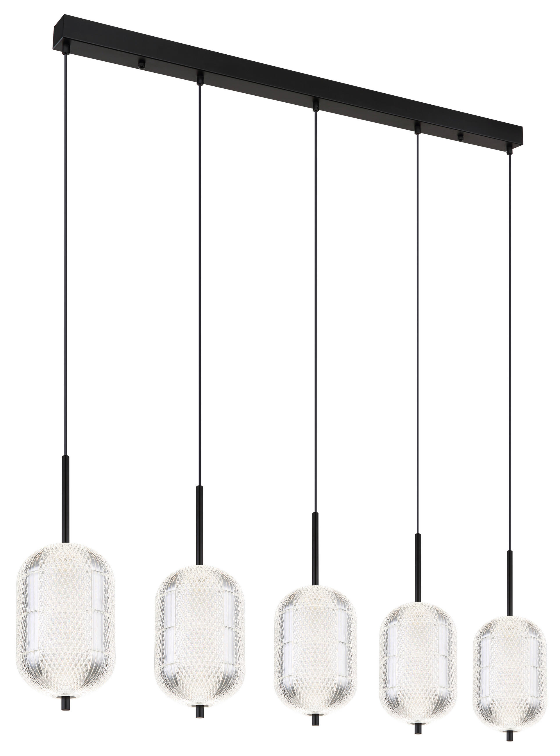 LED-HÄNGELEUCHTE 118/15/120 cm    - Klar/Schwarz, Konventionell, Kunststoff/Metall (118/15/120cm) - Globo