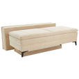BOXSPRINGSOFA Charlize in Cord Beige  - Beige/Schwarz, Design, Textil/Metall (200/100/108cm) - Novel