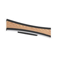LED-WANDLEUCHTE Ella 40,5/9/5,5 cm   - Eichefarben/Schwarz, Natur, Holz/Kunststoff (40,5/9/5,5cm) - Novel