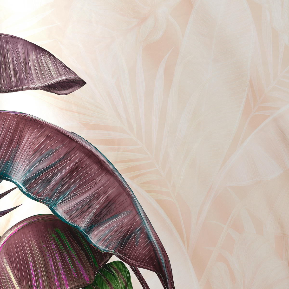 WENDEBETTWÄSCHE JUNGLE PARADISE Satin 135/200 cm  - Mauve, KONVENTIONELL, Textil (135/200cm) - Esposa