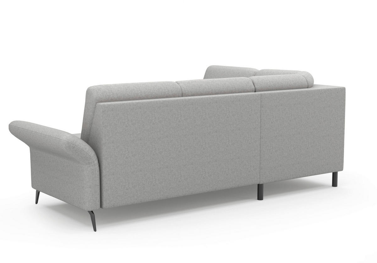 ECKSOFA ROCHELLE E Hellgrau Flachgewebe  - Hellgrau/Schwarz, KONVENTIONELL, Textil/Metall (216/240cm) - Sit & More