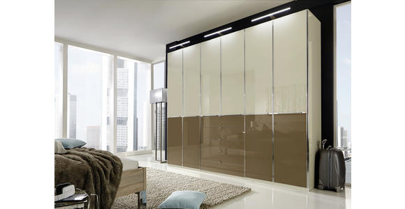 DREHTÜRENSCHRANK 300/236/62 cm 6-türig - Chromfarben/Eichefarben, Design, Glas/Holzwerkstoff (300/236/62cm) - Novel