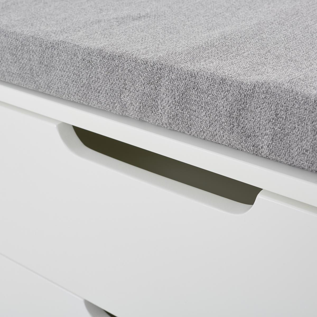 GARDEROBENBANK Vliesstoff Grau, Weiß  - Weiß/Grau, KONVENTIONELL, Holzwerkstoff/Textil (80/44,5/35,5cm) - MID.YOU