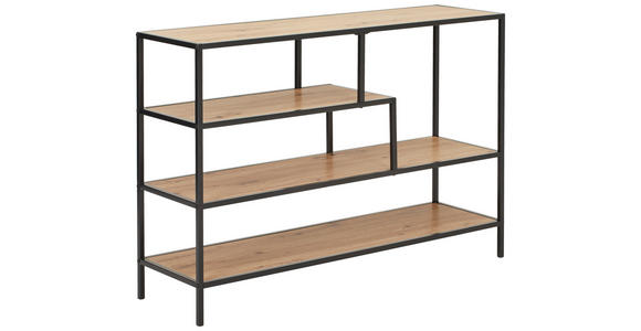 REGAL Schwarz, Eichefarben  - Eichefarben/Schwarz, Trend, Holzwerkstoff/Metall (114/78/33cm) - Xora