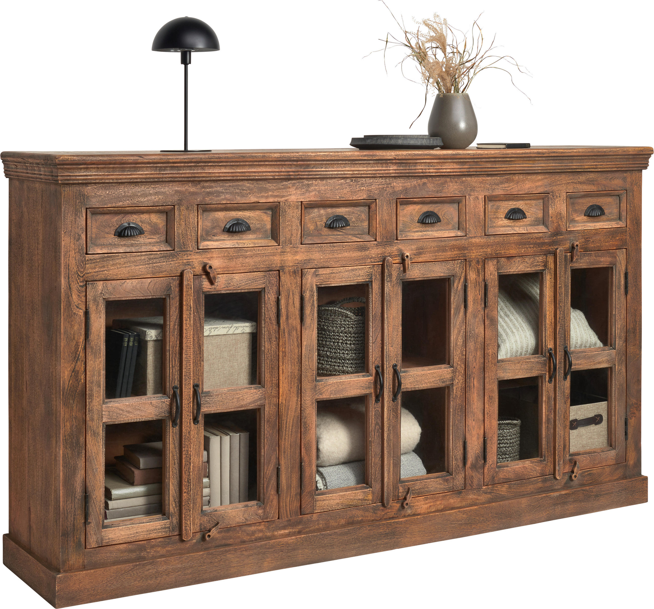Ambia Home ŠIROKÁ KOMODA, mangové dřevo, hnědá, 210/120/45 cm