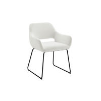 STOLIČKA S PODRÚČKAMI, buklé, biela - čierna/biela, Modern, kov/textil (63,5/82,5/59cm) - Livetastic