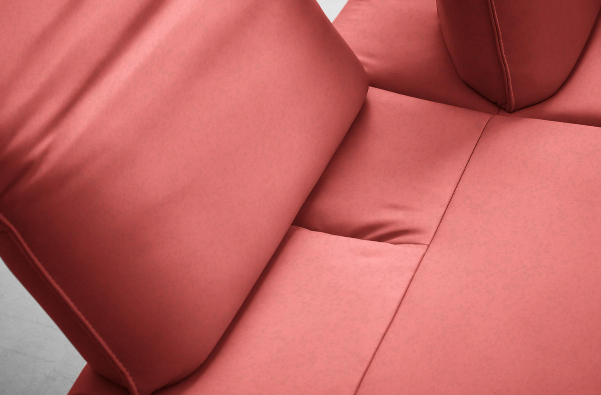 ECKSOFA  in Echtleder Koralle  230/290 cm  - Koralle/Anthrazit, Design, Leder/Metall (230/290cm) - Johann Jakob