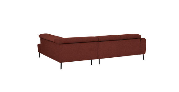 ECKSOFA  in Chenille Rostfarben  280/205 cm  - Rostfarben/Schwarz, Design, Textil/Metall (280/205cm) - Xora