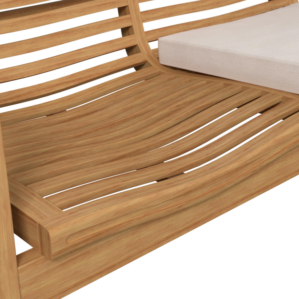 LOUNGEGARNITUR Teakholz Hartholz  - Beige/Naturfarben, Natur, Holz/Textil (138/73/71cm) - Ambia Garden