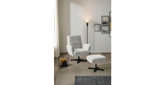 SESSEL in Teddystoff Weiß  - Schwarz/Weiß, Design, Textil/Metall (60/94/86cm) - Dieter Knoll