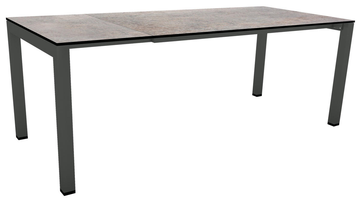 GARTENTISCH 160-210/90/75,5 cm Metall, Kunststoff rechteckig  - Anthrazit/Grau, Design, Kunststoff/Metall (160-210/90/75,5cm) - Stern
