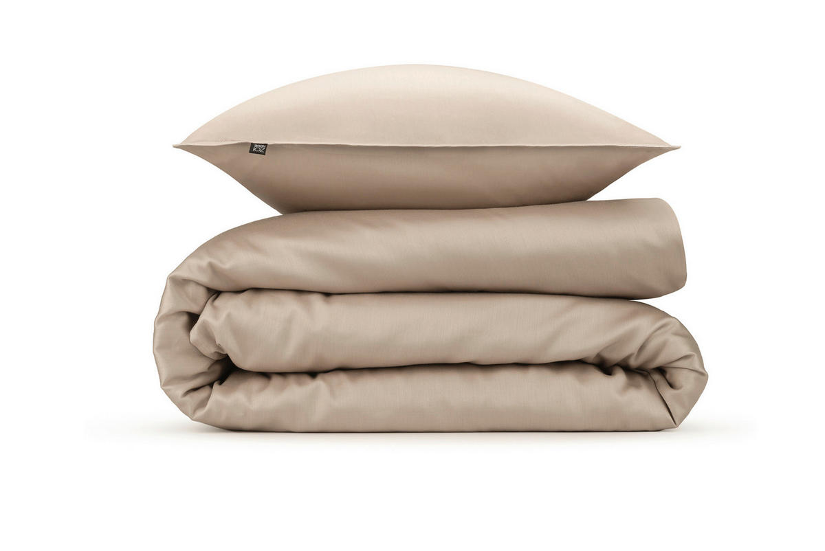 BETTWÄSCHE 3-teilig Satinado Makosatin 200/200 cm  - Sandfarben, Basics, Textil (200/200cm)