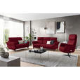 TRAPEZSOFA in Mikrofaser Rot  - Rot/Schwarz, KONVENTIONELL, Textil/Metall (221/103/95cm) - Dieter Knoll