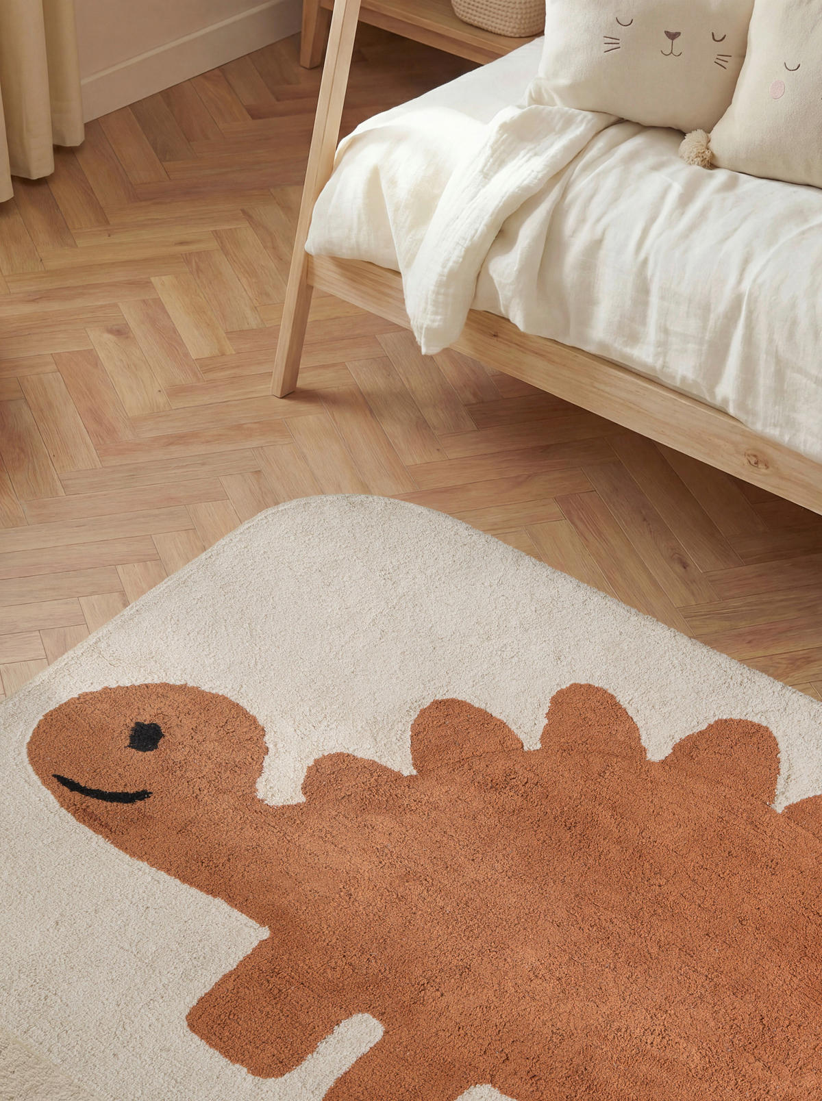 KINDERTEPPICH 200/140 cm Snuggle Doro Dinosaurier  - Creme/Orange, Basics, Kunststoff/Textil (200/140cm) - Hanse Home
