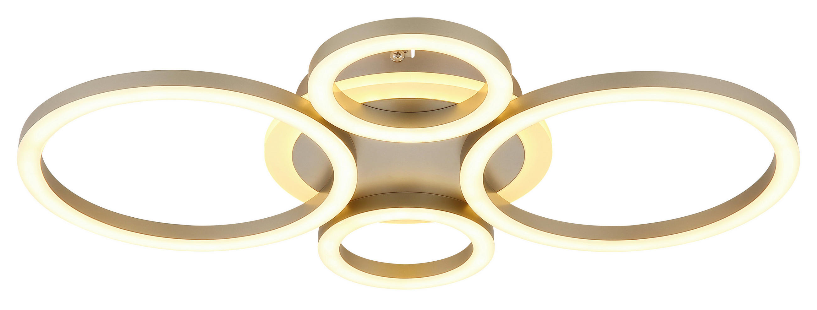 LED-DECKENLEUCHTE Loretta 53/35,5/8,1 cm  - Champagner/Opal, Design, Kunststoff/Metall (53/35,5/8,1cm) - Globo