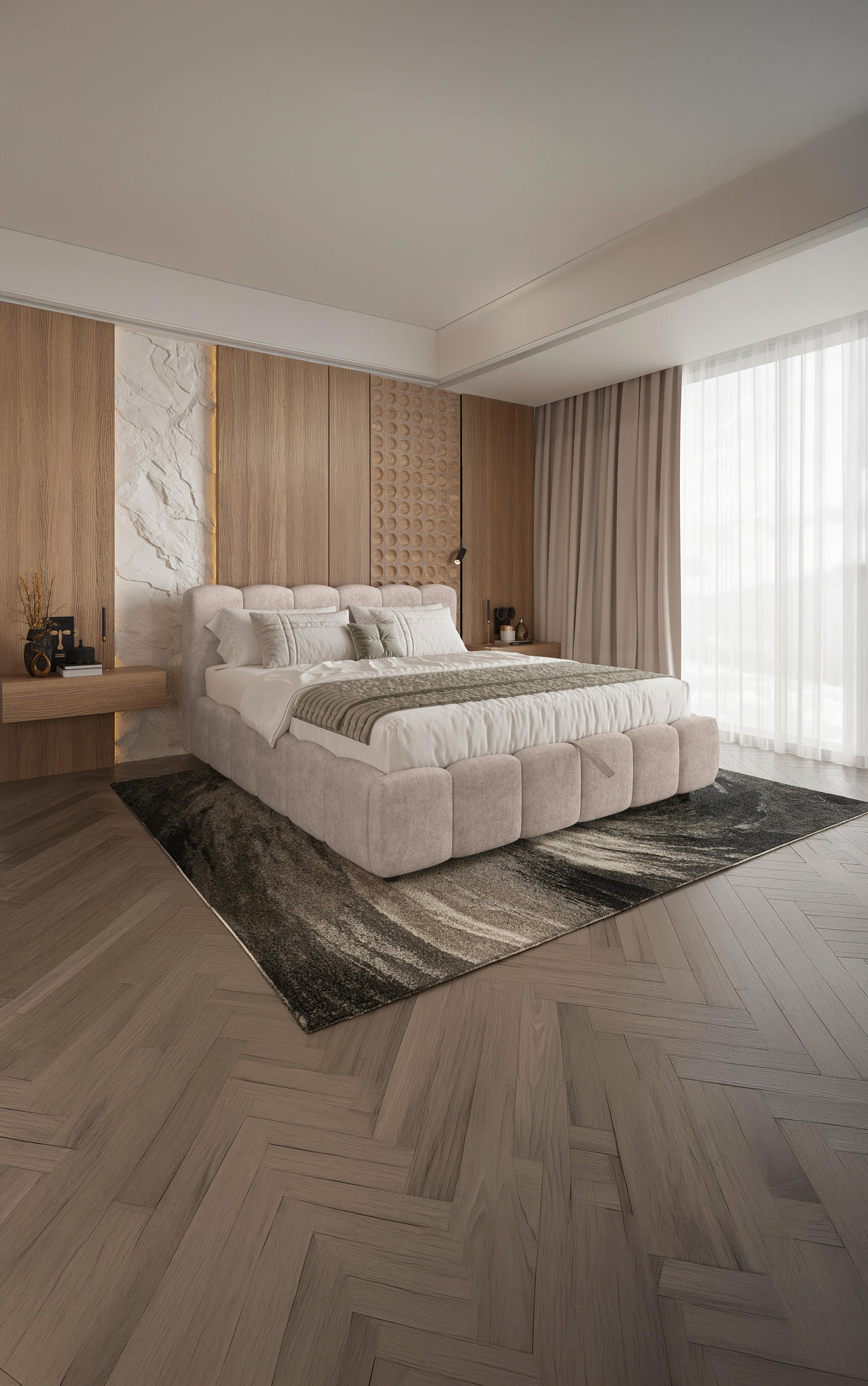 POLSTERBETT 180/200 cm,  in Beige, Lattenrost, Bettkasten,  - Beige/Schwarz, KONVENTIONELL, Holz/Kunststoff (180/200cm) - Boxxx