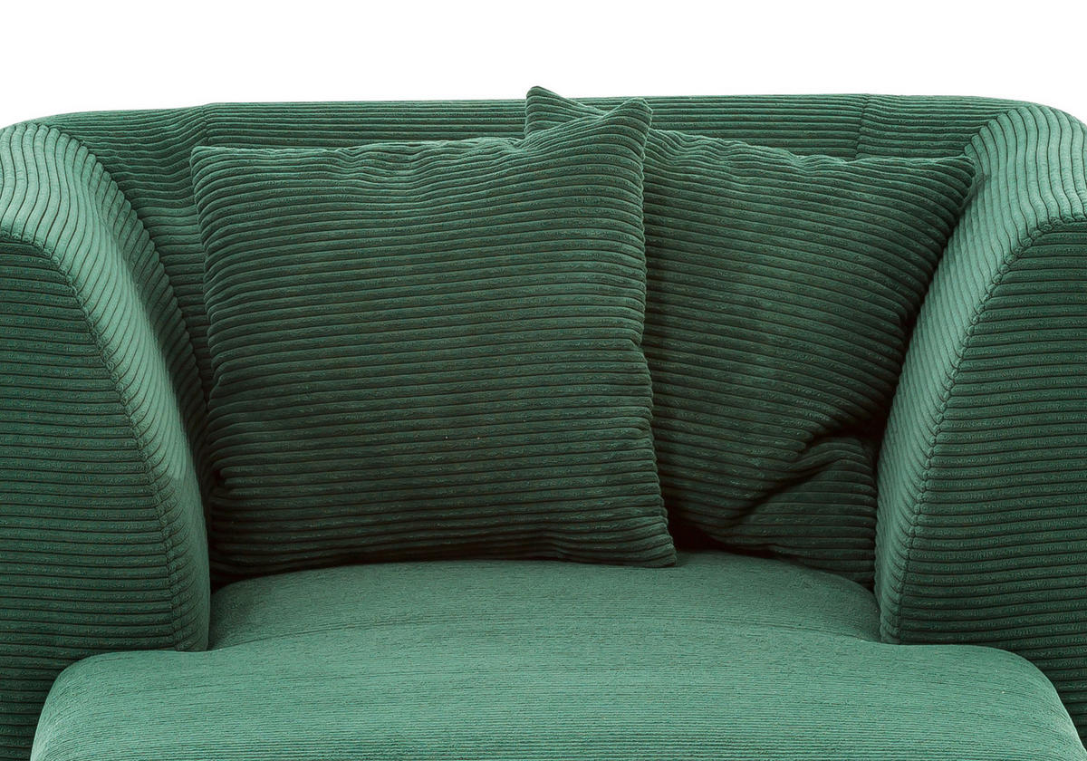 XXL-SESSEL in Cord Grün  - Schwarz/Grün, Modern, Holz/Textil (108/84/155cm) - MID.YOU