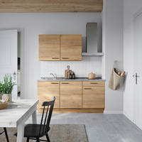 KÜCHENBLOCK Structura 180 cm  in Eichefarben, Schieferfarben  - Schieferfarben/Eichefarben, MODERN, Holzwerkstoff/Metall (180cm) - Nobilia