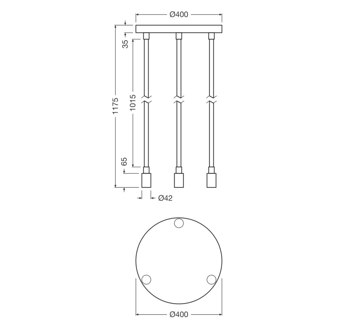 LED-HÄNGELEUCHTE 40/117,5 cm  - Schwarz, Basics, Metall (40/117,5cm) - Osram