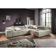 ECKSOFA Creme Velours  - Creme/Schwarz, Design, Kunststoff/Textil (317/213cm) - Hom`in