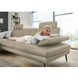 ECKSOFA in Echtleder Creme, Naturfarben  180/310 cm  - Creme/Schwarz, Design, Leder/Metall (180/310cm) - Dieter Knoll
