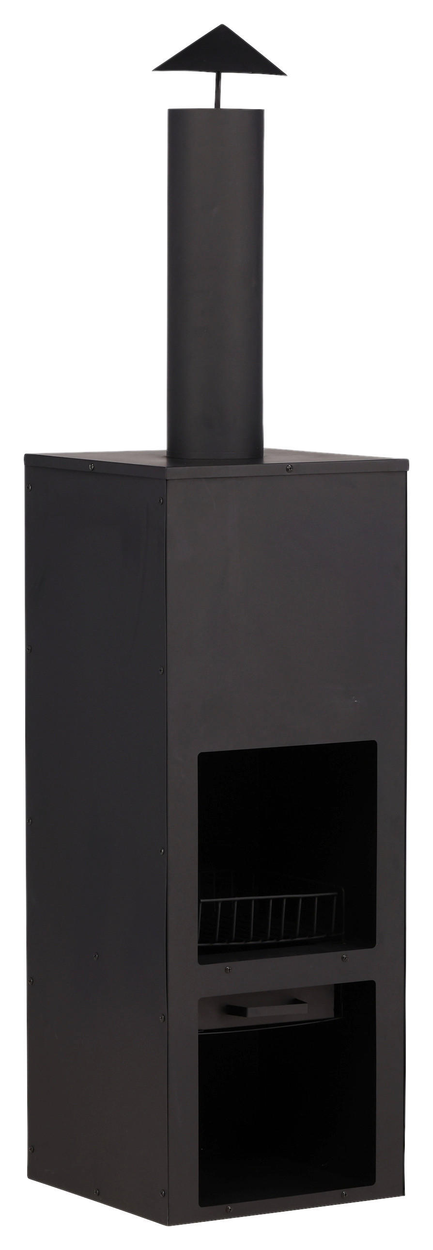 FEUERSTELLE  - Schwarz, KONVENTIONELL, Metall (45/199/45cm) - Gardenson