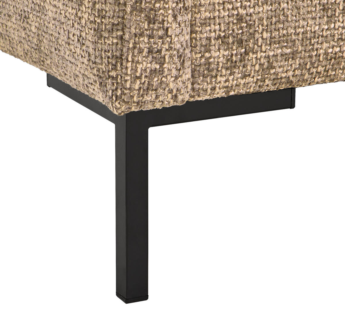 3-SITZER-SOFA in Webstoff Taupe  - Taupe/Schwarz, Konventionell, Textil/Metall (196/78/90cm) - MID.YOU