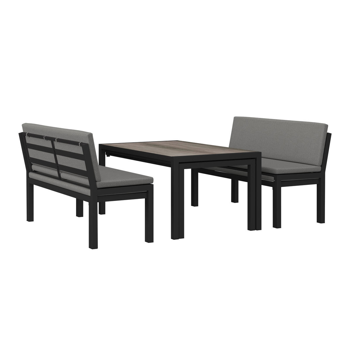 GARTENSET Webstoff Aluminium  - Anthrazit/Hellgrau, MODERN, Kunststoff/Textil - Ambia Garden