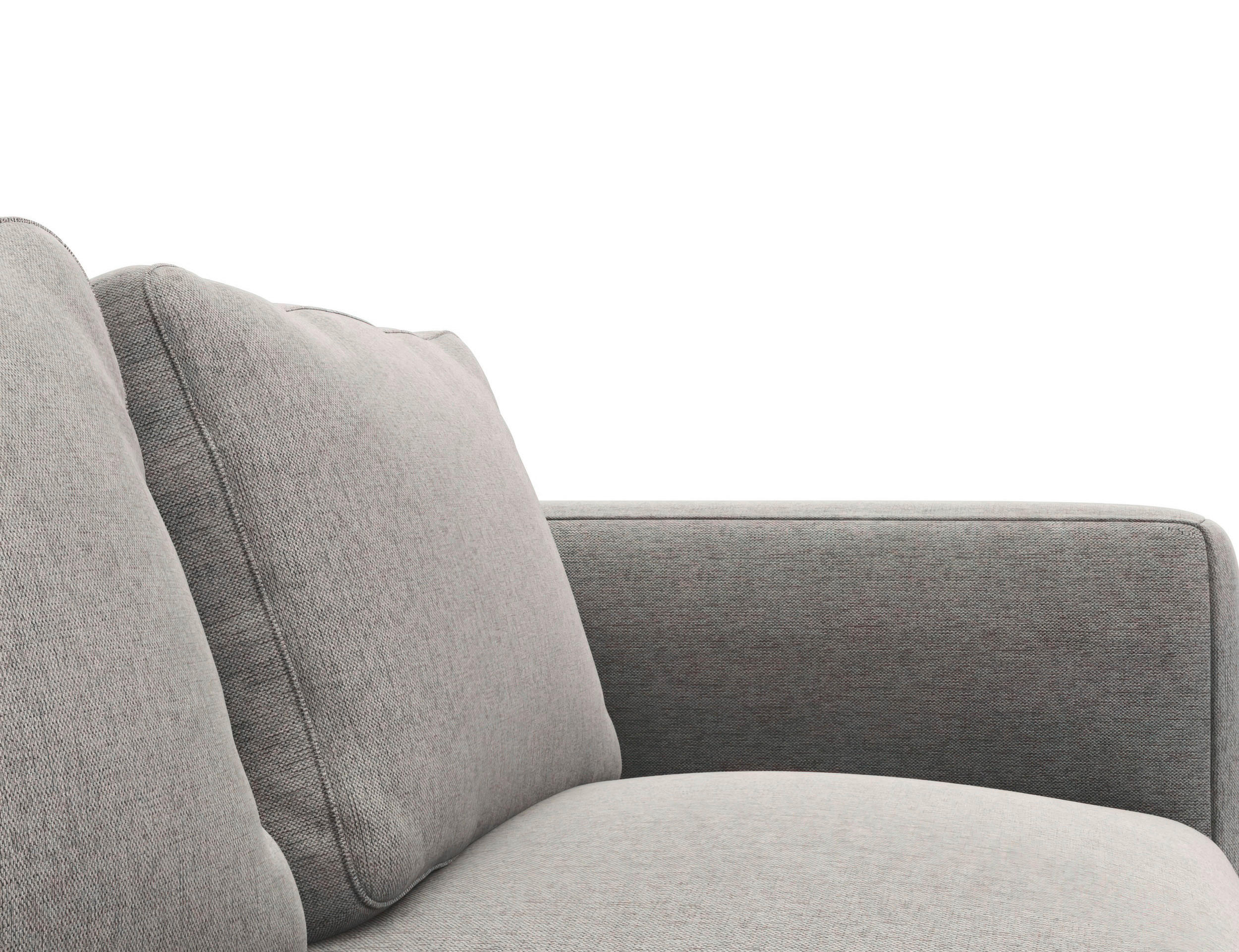 ECKSOFA Grau Webstoff, Flachgewebe  - Schwarz/Grau, Design, Textil/Metall (219/252cm) - Livetastic