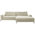ECKSOFA  in Cord Naturfarben  296/207 cm  - Schwarz/Naturfarben, Design, Textil/Metall (296/207cm) - Dieter Knoll