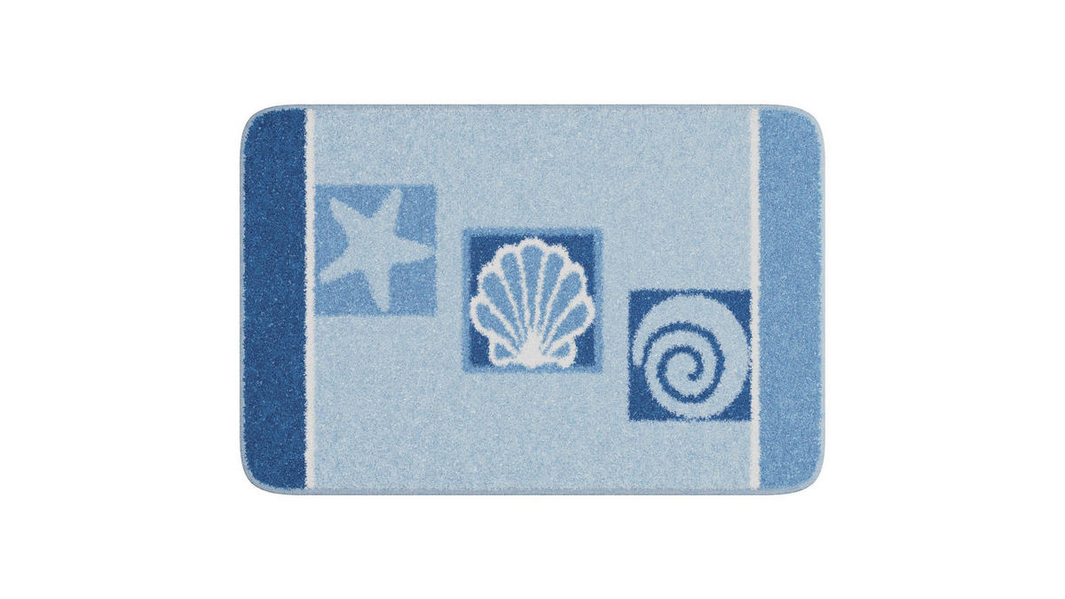 BADEMATTE Grund Blau 60/90 cm  - Blau, Basics, Kunststoff/Textil (60/90cm) - Grund