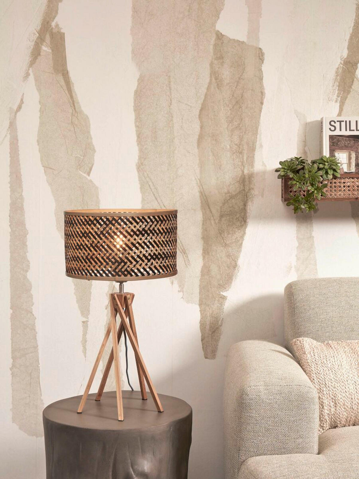 BORDSLAMPA GOOD&MOJO  32/56/32 cm   - svart/naturfärgad, Trend (32/56/32cm) - Good & Mojo