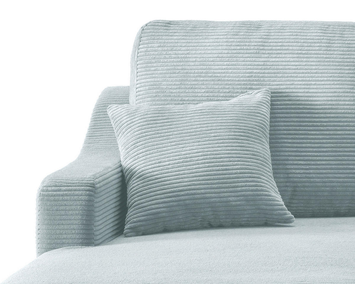ECKSOFA Hellblau Cord  - Naturfarben/Hellblau, Design, Holz/Textil (150/228cm) - P & B