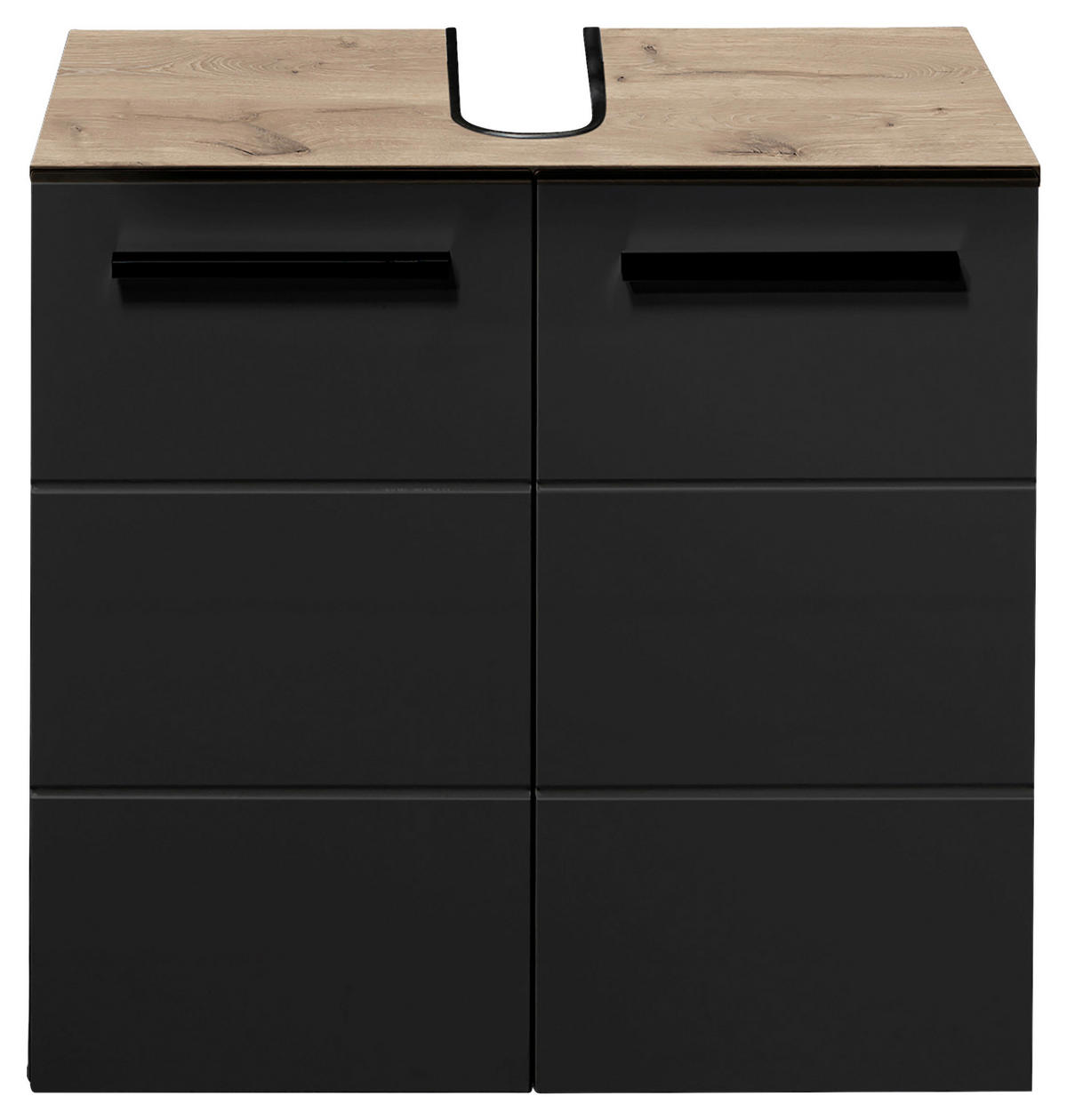 WASCHBECKENUNTERSCHRANK 60/62/31 cm  - Eichefarben/Schwarz, Basics, Holzwerkstoff/Kunststoff (60/62/31cm) - MID.YOU