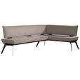 ECKBANK 235/165 cm Webstoff Schwarz, Taupe Buche massiv - Taupe/Schwarz, Basics, Holz/Textil (235/165cm) - Carryhome