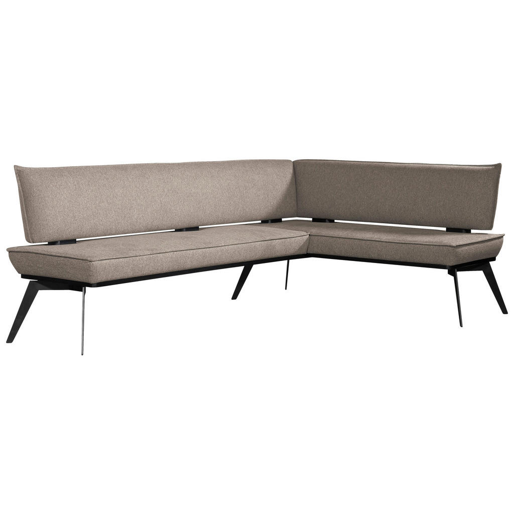 Thumbnail - Carryhome Eckbank, Taupe, Schwarz, Textil, Metall, Holz, Buche, massiv, Eckteil, 215x165 cm, Stoffauswahl, Esszimmer, Bä...