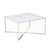 COUCHTISCH 80/80/45 cm quadratisch Weiß, Chromfarben  - Chromfarben/Weiß, Design, Glas/Metall (80/80/45cm) - Livetastic