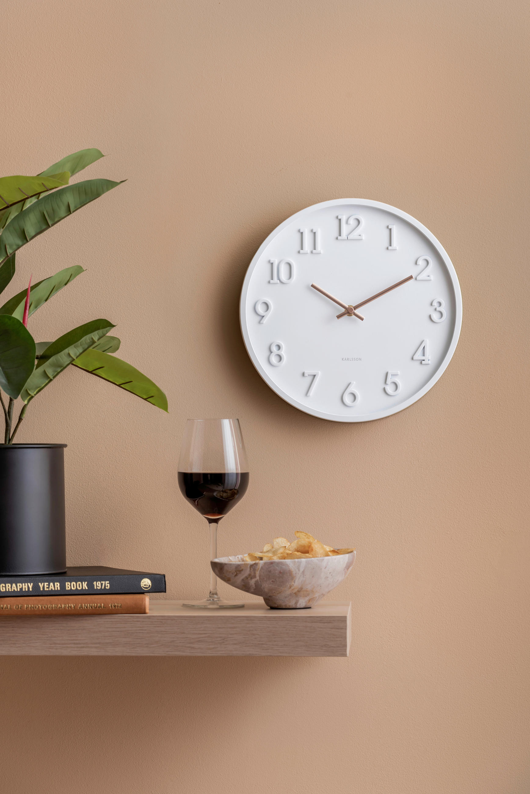 WANDUHR 30 cm   - Weiß, Basics, Kunststoff (30cm) - Karlsson