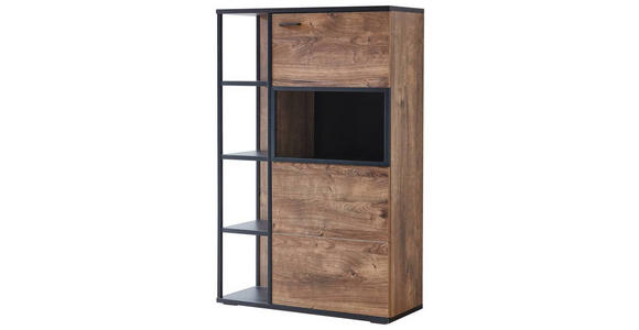 HIGHBOARD 90/140/37 cm  - Eichefarben/Dunkelgrau, KONVENTIONELL, Glas/Holzwerkstoff (90/140/37cm) - Cantus