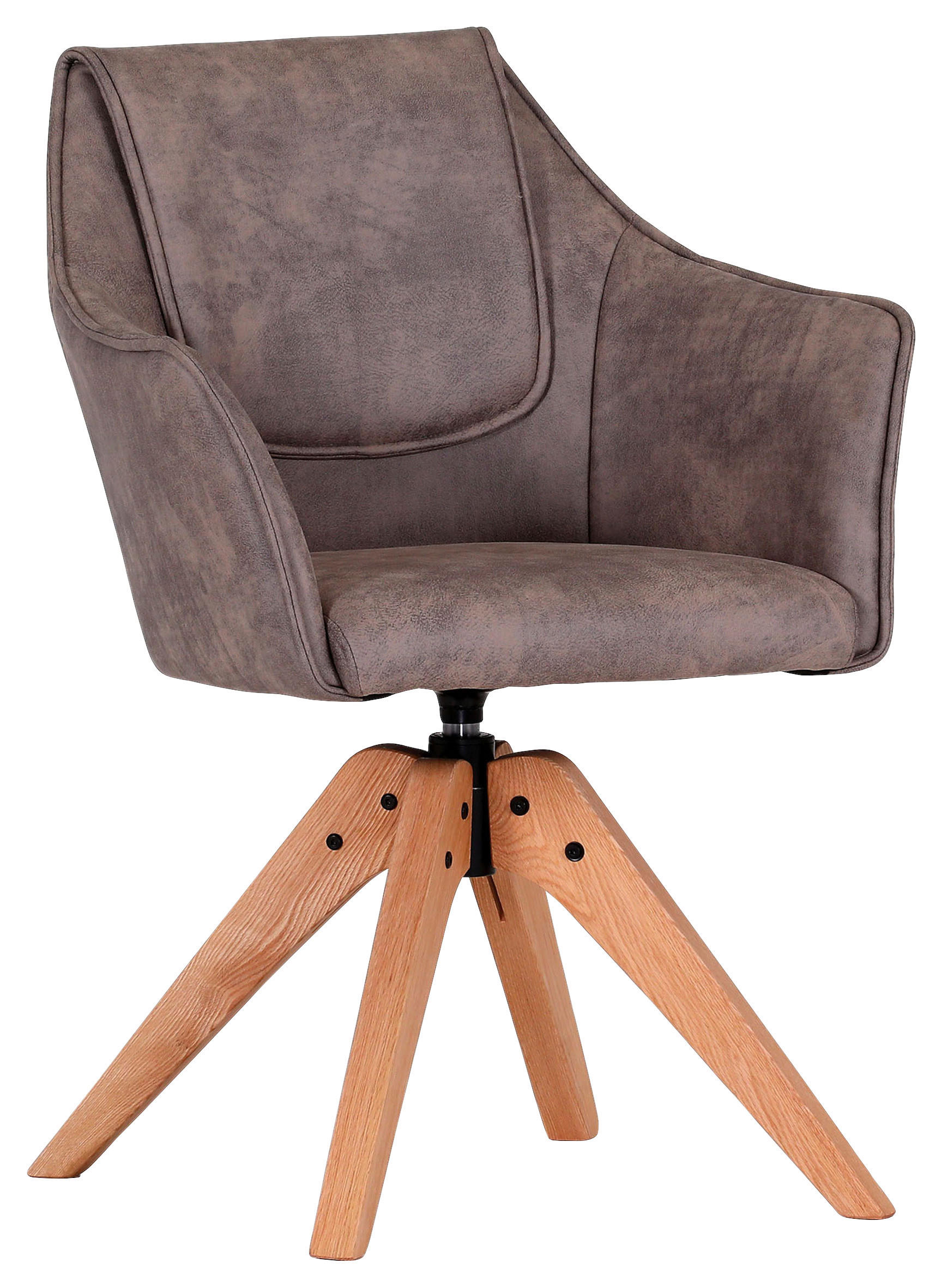 ARMLEHNSTUHL  in Flachgewebe  - Taupe/Eichefarben, Design, Holz/Textil (62/84/56cm) - Landscape