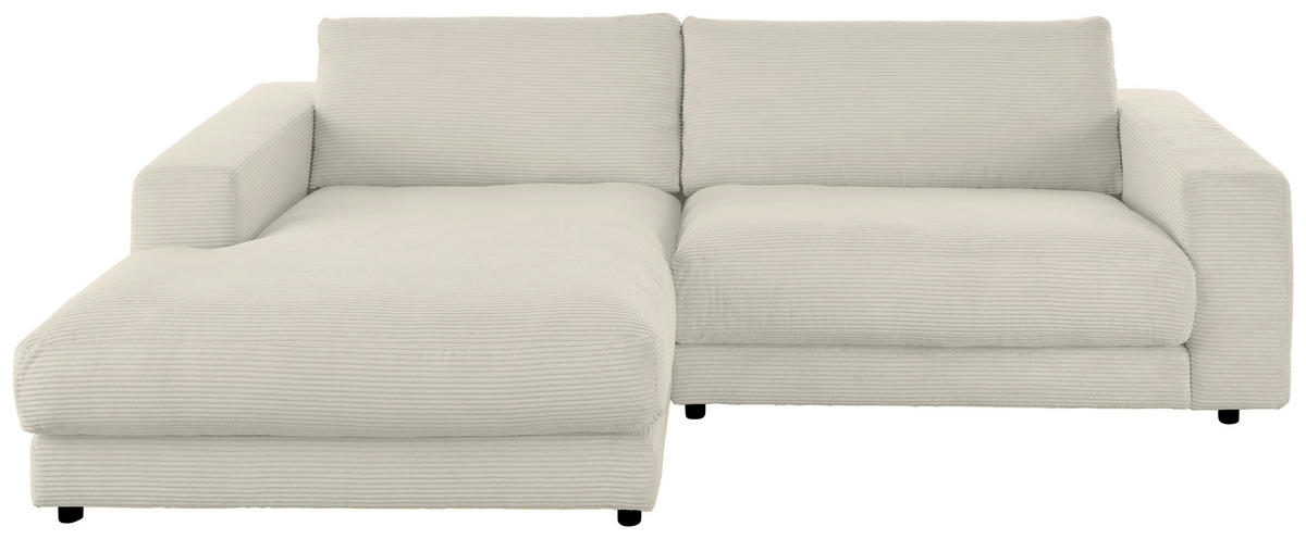 ECKSOFA Cord Naturfarben  - Schwarz/Naturfarben, Design, Kunststoff/Textil (190/270cm) - Lomoco