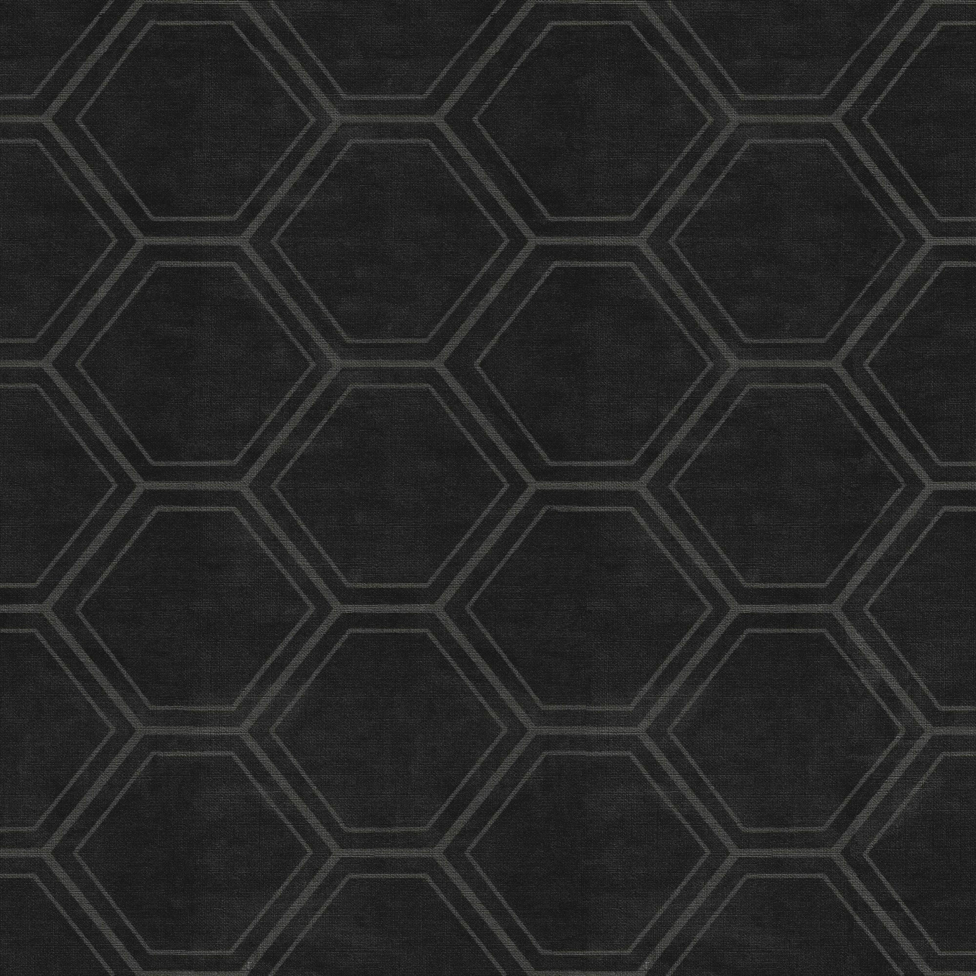 Xora Vliestapete Schwarz 52x1000 cm