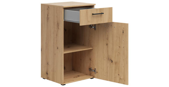 KOMMODE 45/83/40 cm in Eiche Artisan - Anthrazit/Schwarz, MODERN, Holzwerkstoff/Kunststoff (45/83/40cm) - Carryhome